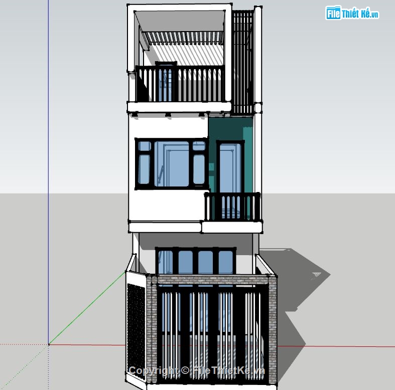 nhà phố 3 tầng,su nhà phố,model su nhà phố