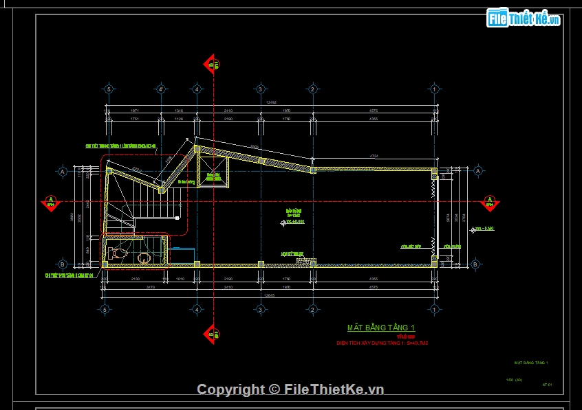 nhà 4 tầng,bản vẽ nhà phố 4 tầng,file cad nhà phố 4 tầng