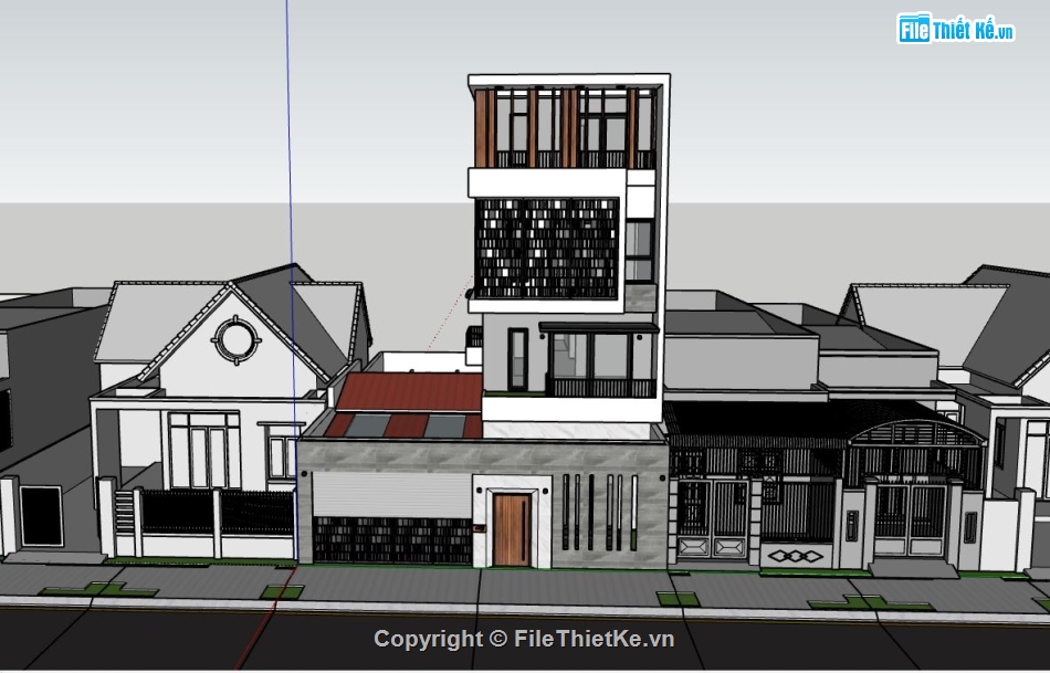 su nhà phố,model su nhà phố,file sketchup nhà phố