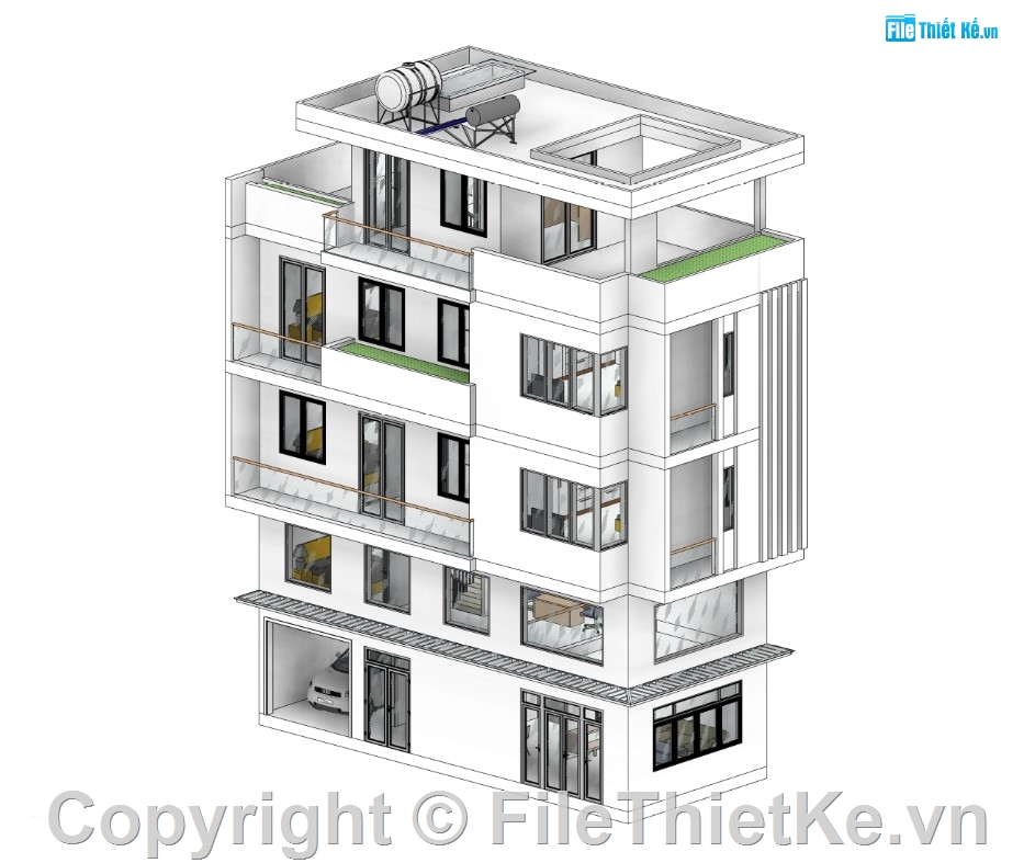 nhà phố 4 tầng,revit nhà phố 4 tầng,nhà phố 4 tầng 2 mặt tiền,file revit nhà phố 4 tầng
