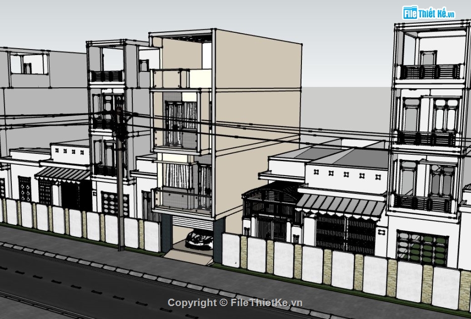 su nhà phố,su nhà phố 4 tầng,model su nhà phố