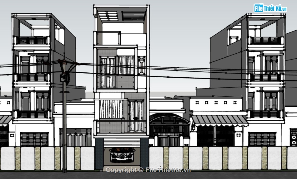 su nhà phố,su nhà phố 4 tầng,model su nhà phố