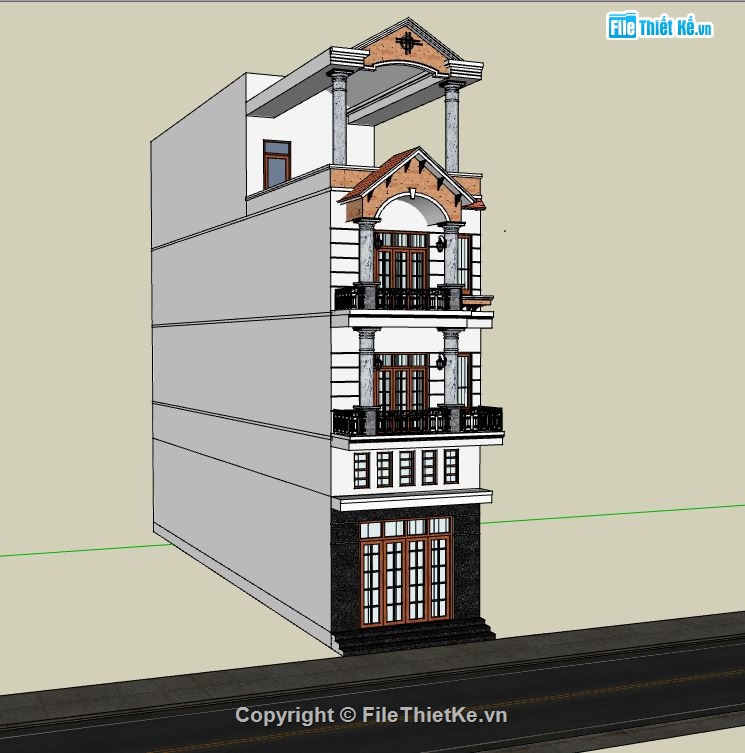 su nhà phố,file sketchup nhà phố,model su nhà phố