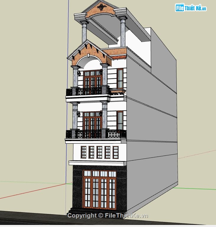 su nhà phố,file sketchup nhà phố,model su nhà phố