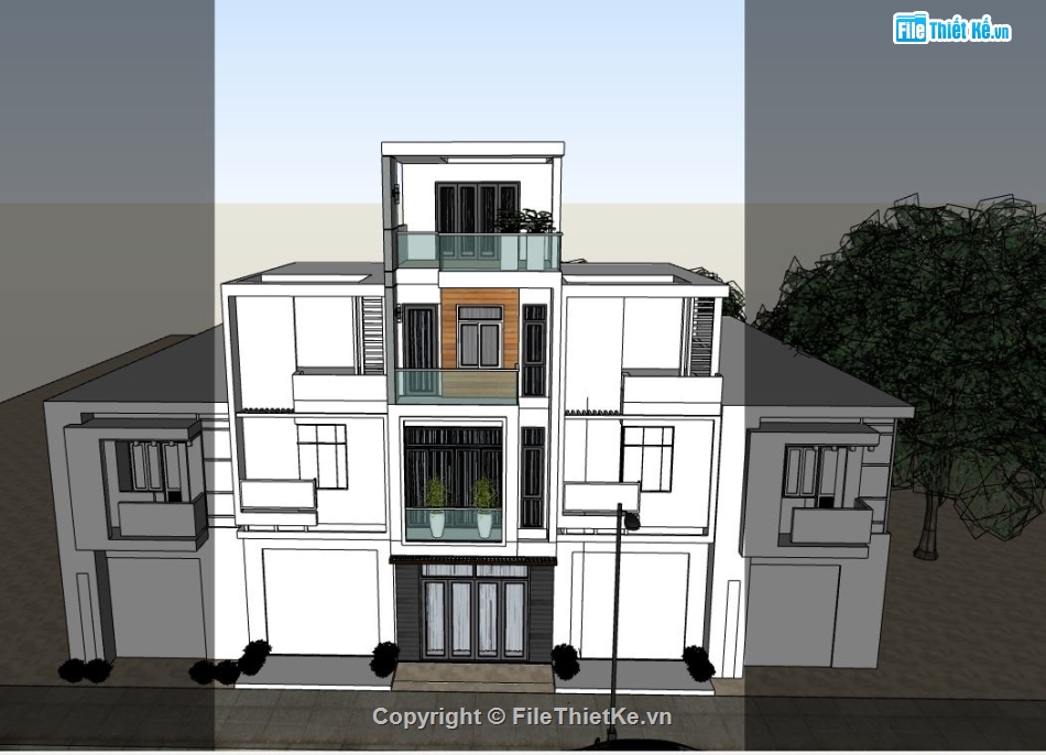 su nhà phố,file sketchup nhà phố,model su nhà phố