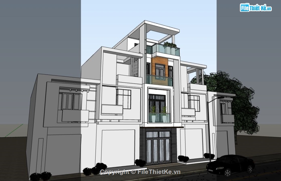 su nhà phố,file sketchup nhà phố,model su nhà phố