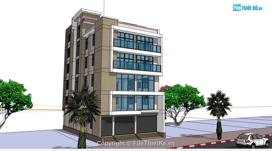 model sketchup nhà hiện đại,su nhà phố,sketchup nhà phố,dựng model su nhà phố