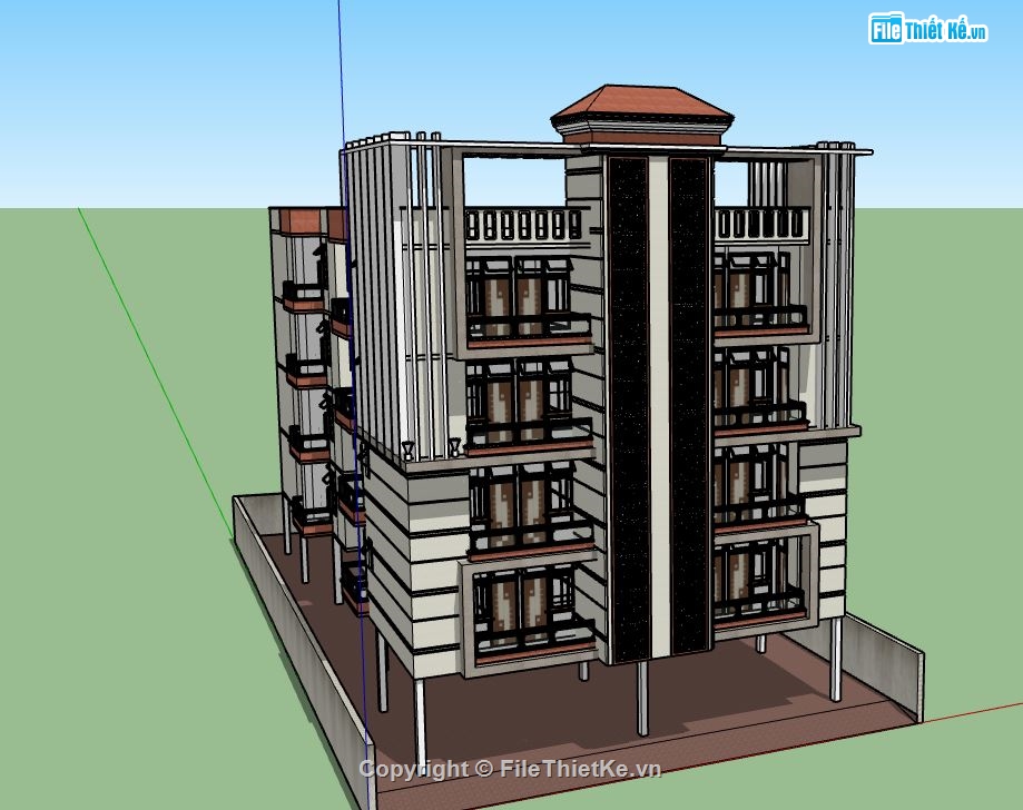 su nhà phố,file sketchup nhà phố,model su nhà phố