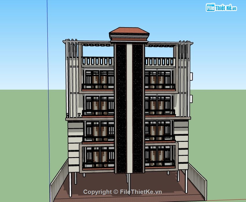 su nhà phố,file sketchup nhà phố,model su nhà phố