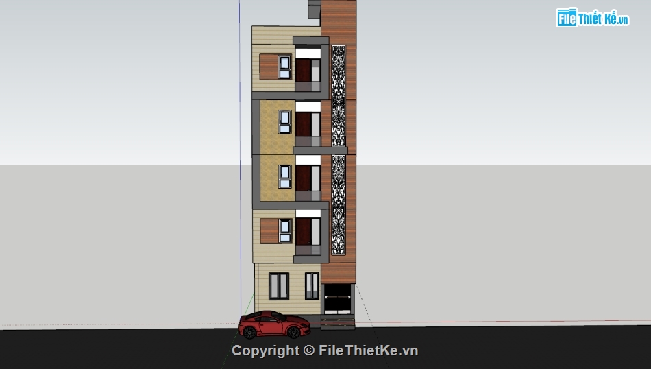 Mẫu nhà phố,nhà phố 5 tầng,model nhà phố