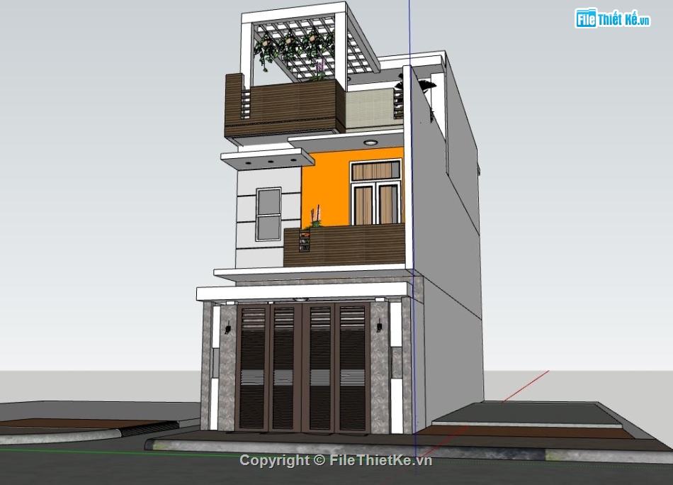 su nhà phố,model su nhà phố,file sketchup nhà phố