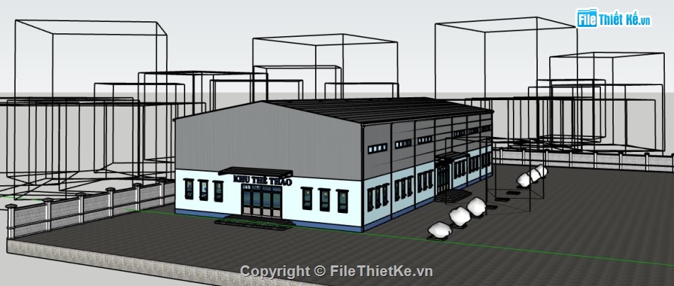 thiết kế nhà thi đấu thể thao,nhà thi đấu thể thao file sketchup,model su nhà thi đấu thể thao,sketchup nhà thể thao