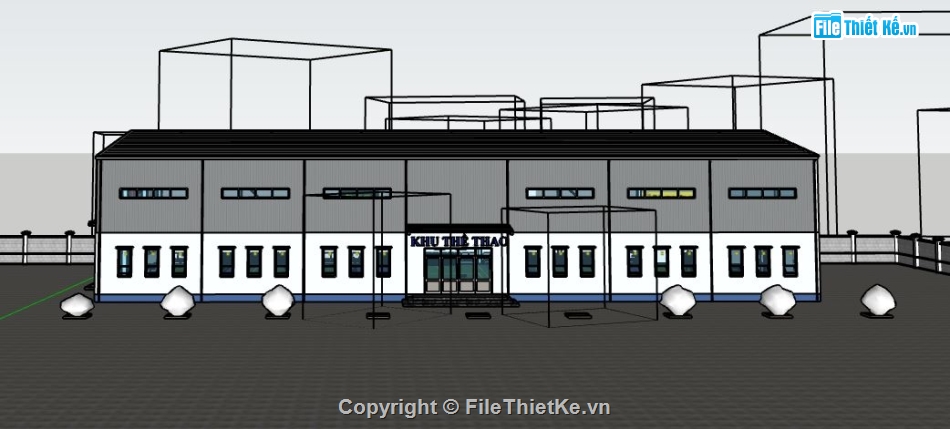 thiết kế nhà thi đấu thể thao,nhà thi đấu thể thao file sketchup,model su nhà thi đấu thể thao,sketchup nhà thể thao
