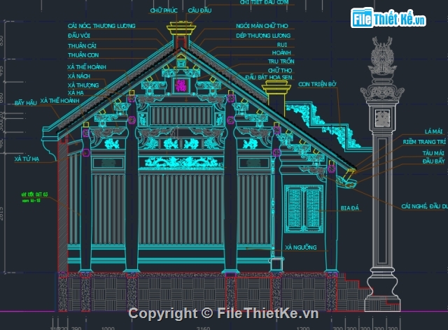 bản vẽ nhà thờ tộc,thiết kế nhà thờ,mẫu nhà thờ đẹp
