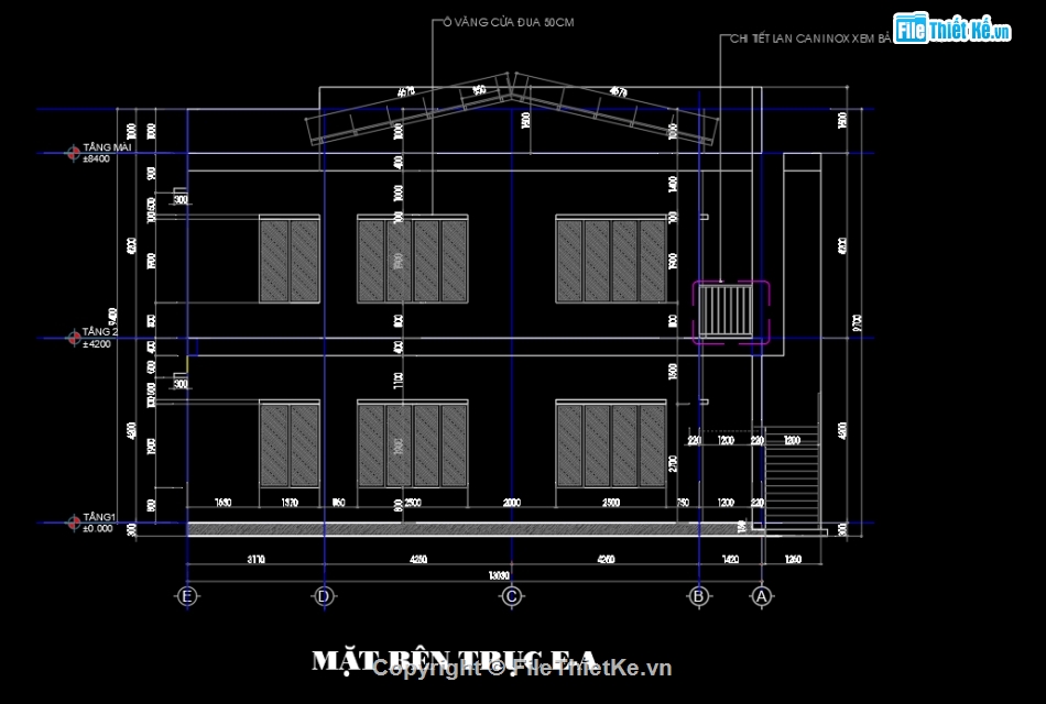 nhà văn hóa đẹp,kiến trúc nhà văn hóa,nhà văn hóa 2 tầng,nhà văn hóa file cad