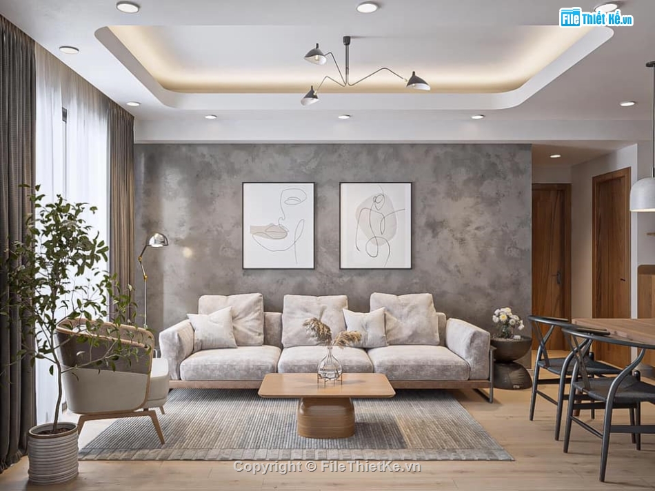 sketchup nội thất căn hộ,nội thất căn hộ,3d nội thất căn hộ cao cấp,file sketchup nội thất căn hộ