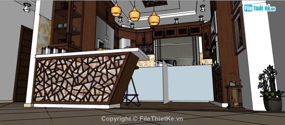 file 3d sketchup,sketchup nội thất,sketchup nội thất bếp,dựng 3dsu khách bếp