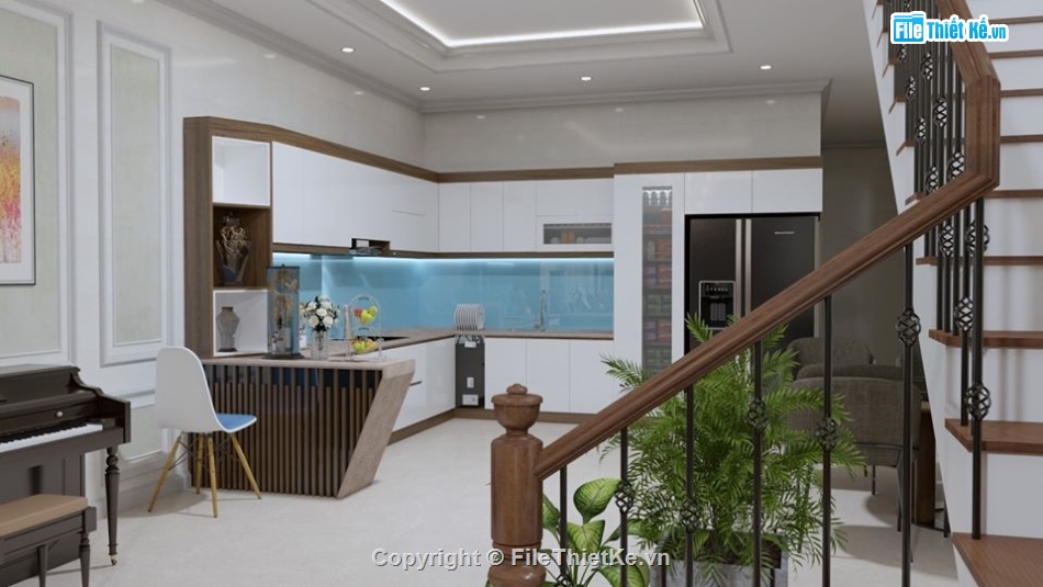 file su nhà phố,file sketchup nhà phố,sketchup nội thất nhà ở,mẫu nội thất nhà đẹp