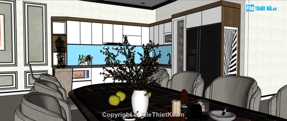 file su nhà phố,file sketchup nhà phố,sketchup nội thất nhà ở,mẫu nội thất nhà đẹp