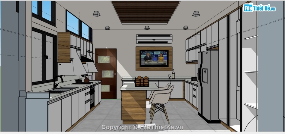 nội thất phòng bếp,model su phòng bếp,sketchup phòng bếp,3d phòng bếp