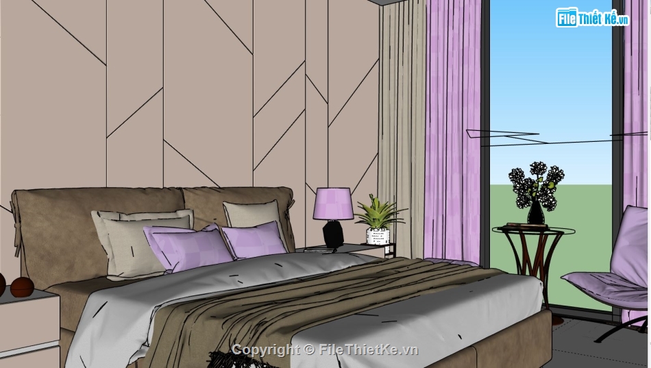 nội thất phòng ngủ,3d sketchup phòng ngủ,file sketchup phòng ngủ,model su nội thất phòng ngủ