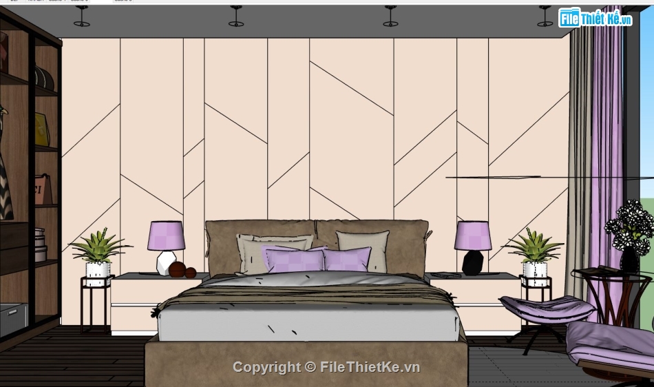 nội thất phòng ngủ,3d sketchup phòng ngủ,file sketchup phòng ngủ,model su nội thất phòng ngủ