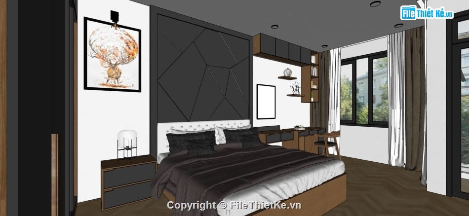 Mẫu nội thất phòng ngủ,nội thất phòng ngủ,file su phòng ngủ,sketchup phòng ngủ