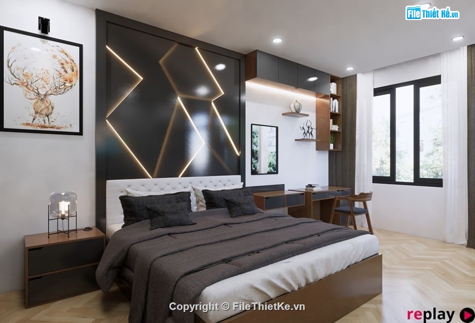 Mẫu nội thất phòng ngủ,nội thất phòng ngủ,file su phòng ngủ,sketchup phòng ngủ