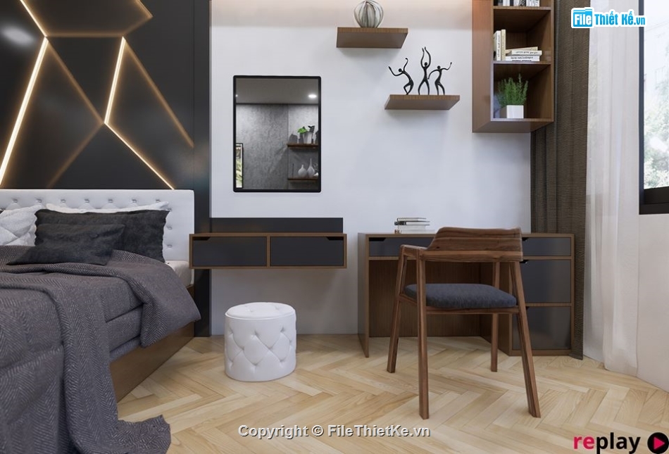 Mẫu nội thất phòng ngủ,nội thất phòng ngủ,file su phòng ngủ,sketchup phòng ngủ