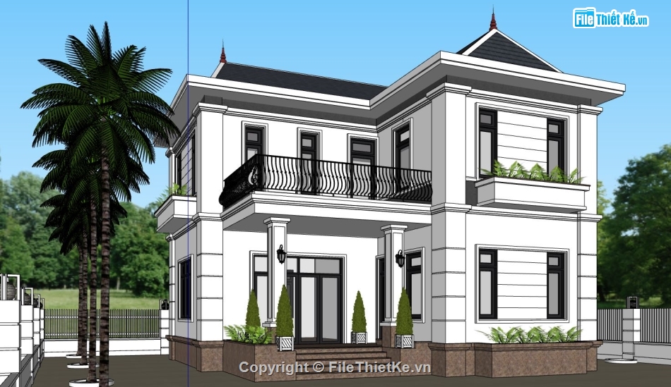 Mẫu biệt thự 2 tầng đẹp phong cách hiện đại - Anh Quang - Hà Tĩnh - BT1843