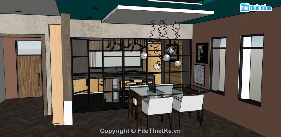 model su phòng bếp,su phòng bếp,model sketchup phòng bếp