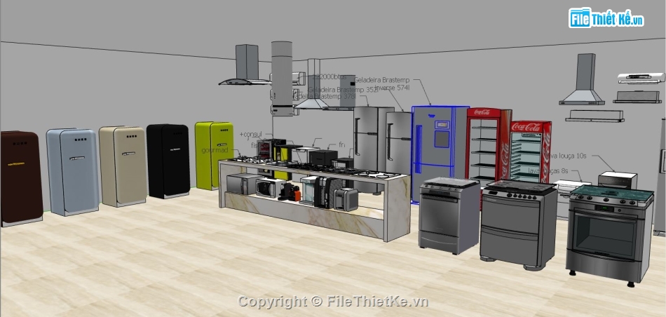 su phòng bếp,model su phòng bếp,model sketchup phòng bếp