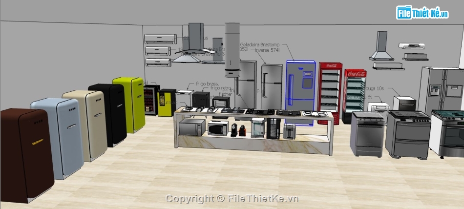 su phòng bếp,model su phòng bếp,model sketchup phòng bếp