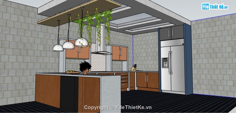 phòng bếp sketchup,model su phòng bếp,sketchup phòng bếp