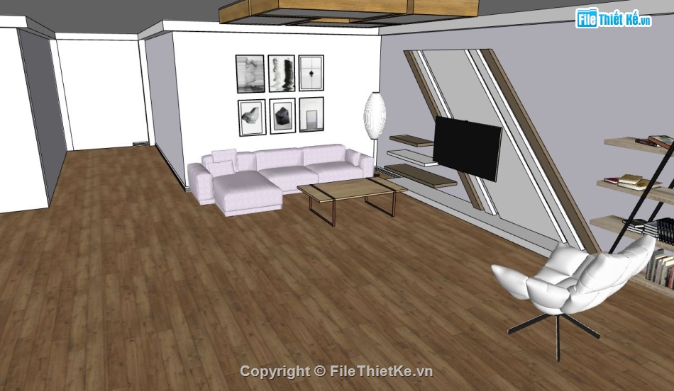 file su salon phòng khách,file su salon tóc,sketchup phòng khách salon