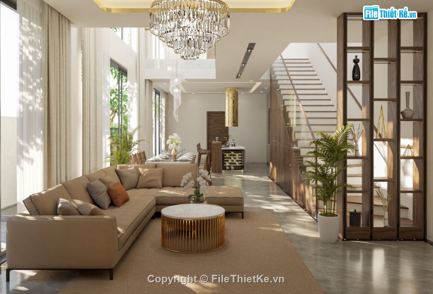 thiết kế phòng khách bếp file sketchup,sketchup phòng khách bếp,nội thất khách bếp dựng model su