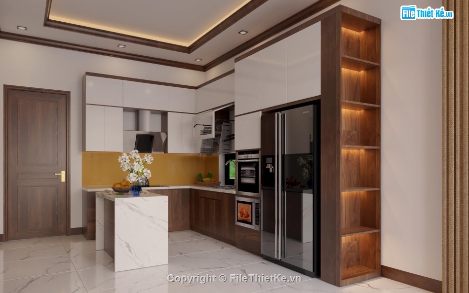 phòng khách sang trọng,file sketchup phòng khách,sketchup phòng khách,su phòng khách bếp