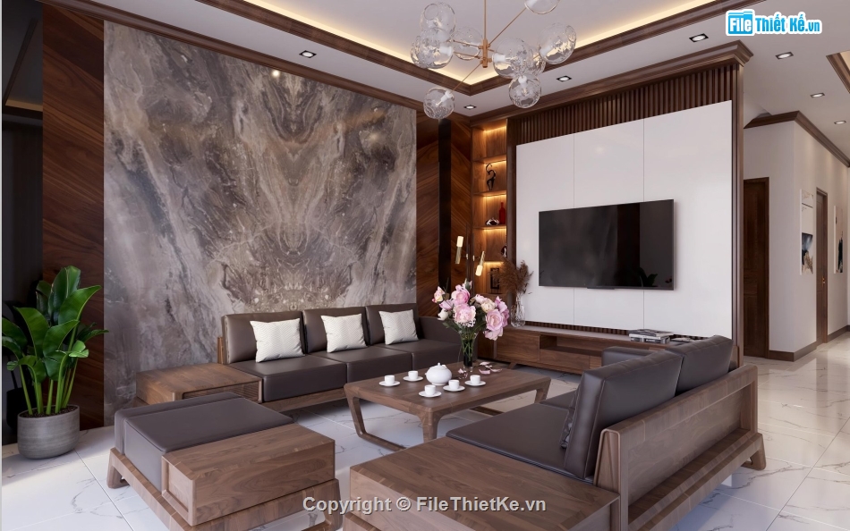 phòng khách sang trọng,file sketchup phòng khách,sketchup phòng khách,su phòng khách bếp