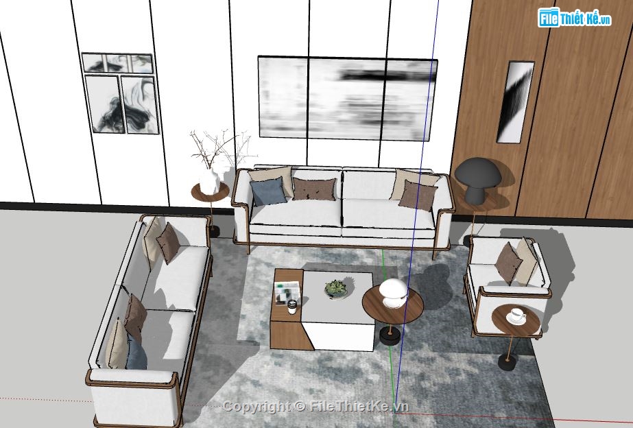 phòng khách hiện đại,su phòng khách,sketchup phòng khách