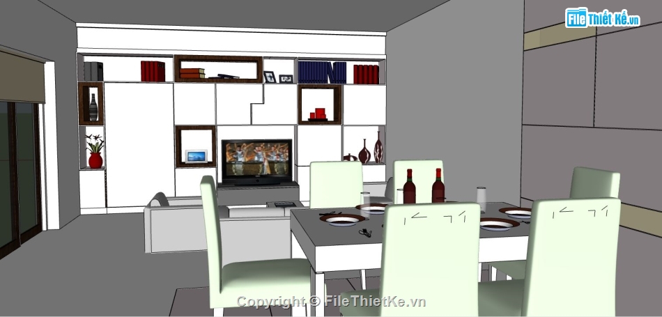 file sketchup phòng khách,sketchup phòng khách,phòng khách đẹp