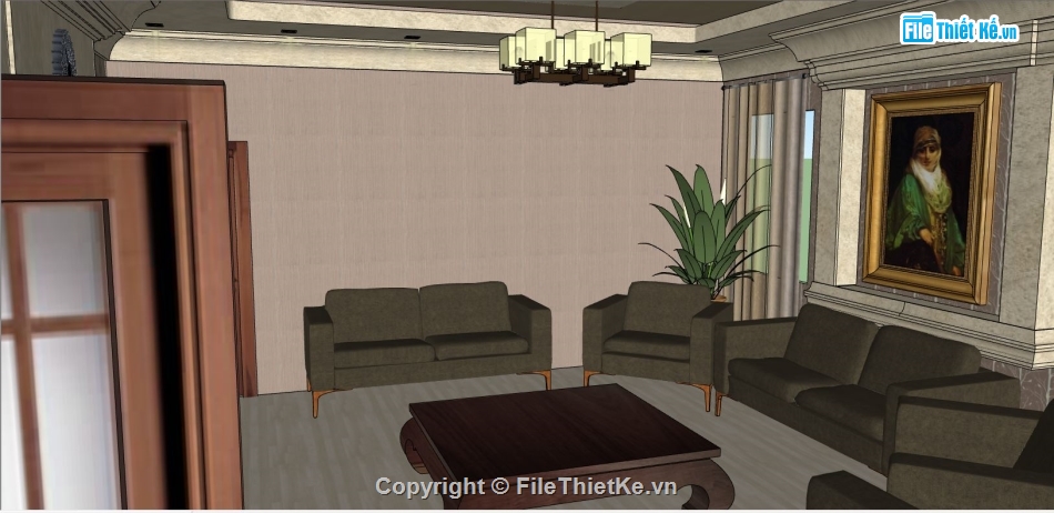 file sketchup phòng khách,sketchup phòng khách,file su phòng khách