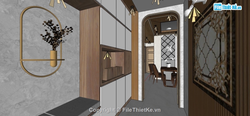 file sketchup phòng khách,sketchup phòng khách,phòng khách bếp,phòng bếp sketchup