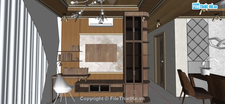 file sketchup phòng khách,sketchup phòng khách,phòng khách bếp,phòng bếp sketchup