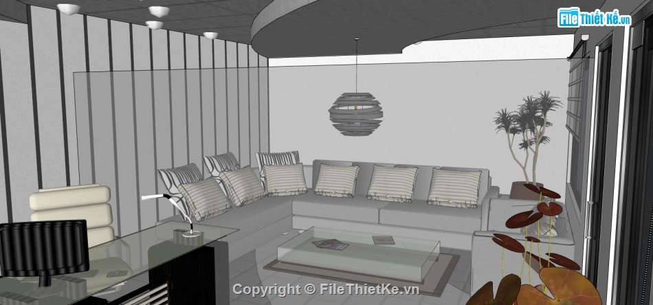 file sketchup phòng làm việc,phòng làm việc sketchup,phòng làm việc file sketchup