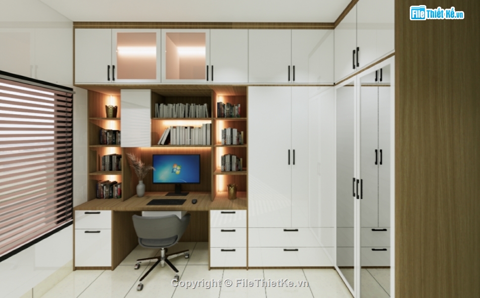 phòng làm việc,phòng làm việc sketchup,file sketchup phòng làm việc