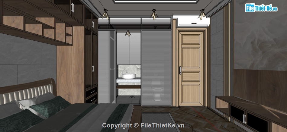 su phòng ngủ,file su phòng ngủ,sketchup phòng ngủ