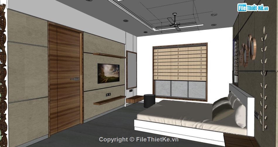 file su phòng ngủ,file sketchup phòng ngủ,model su phòng ngủ