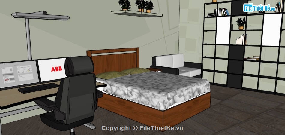 phòng ngủ sketchup,sketchup phòng ngủ đẹp,model phòng ngủ sketchup