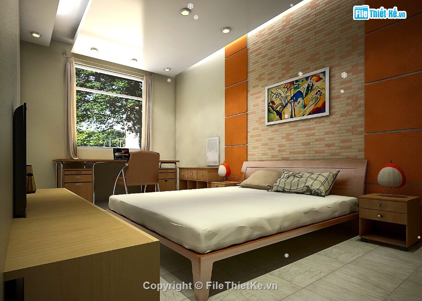 File phòng ngủ dựng sketchup,3d sketchup phòng ngủ,phòng ngủ dựng trên sketchup,nội thất phòng ngủ dựng model su
