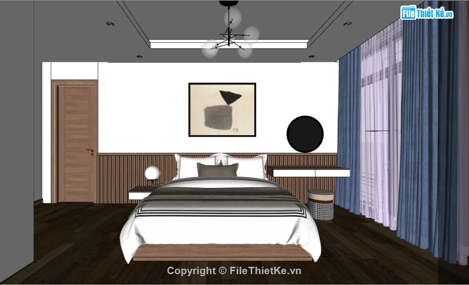 thiết kế phòng ngủ hiện đại,phòng ngủ sketchup,thiết kế phòng ngủ sketchup,su thiết kế phòng ngủ hiện đại